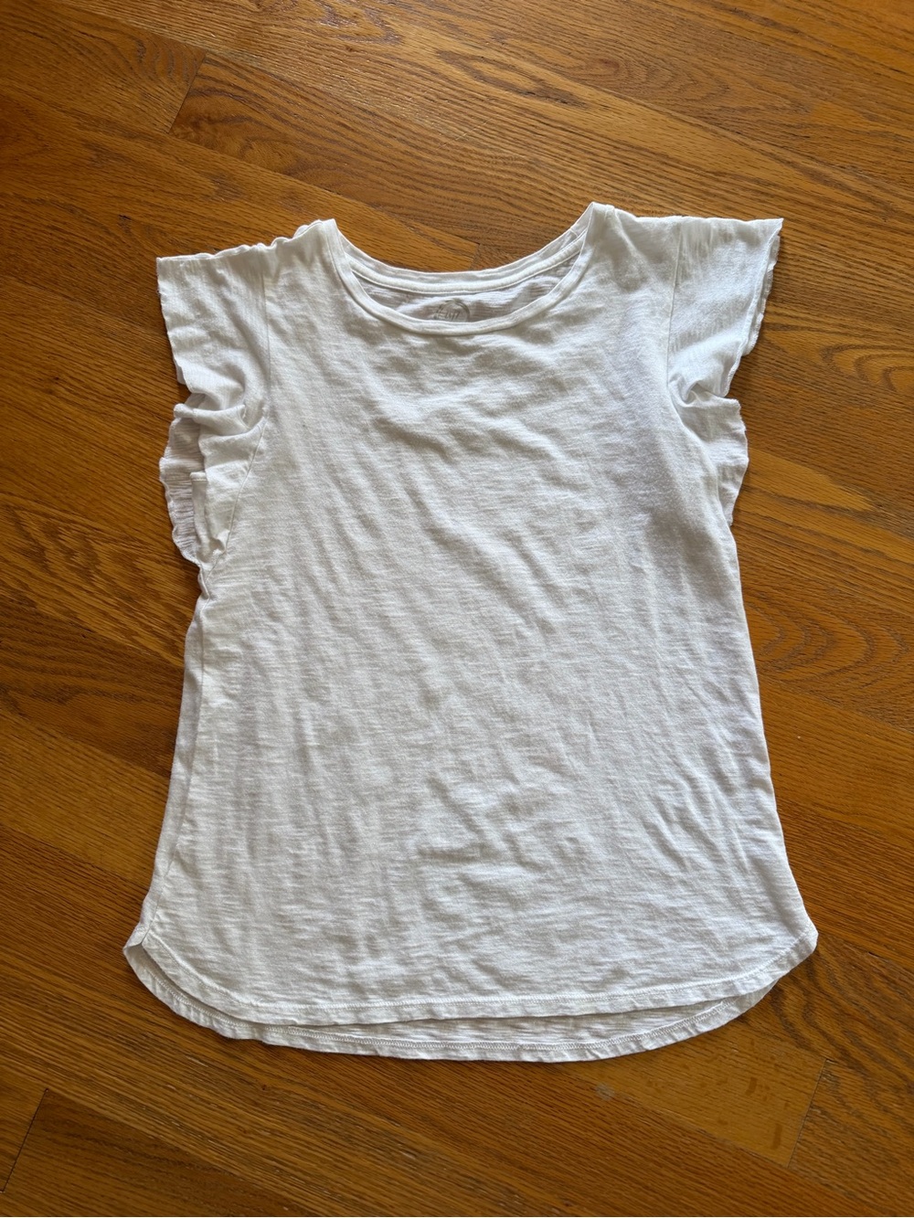 24/7 White Short Sleeve Ruffle Tunic Tee